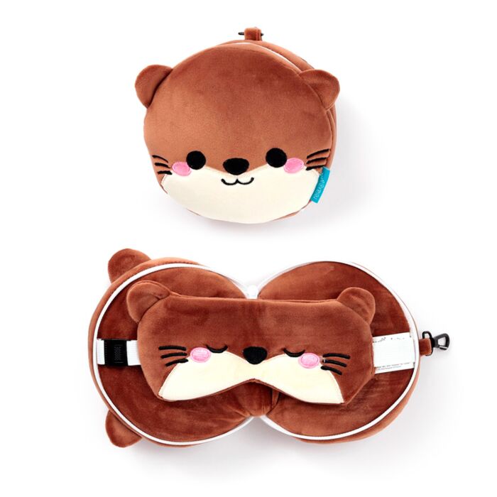 Relaxeazzz Adoramals Henry de Otter Rond Reiskussen & Slaapmasker