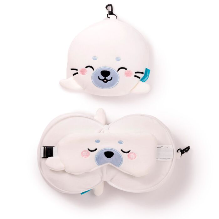 Relaxeazzz Adoramals Kai de Zeehond Rond Reiskussen & Slaapmasker