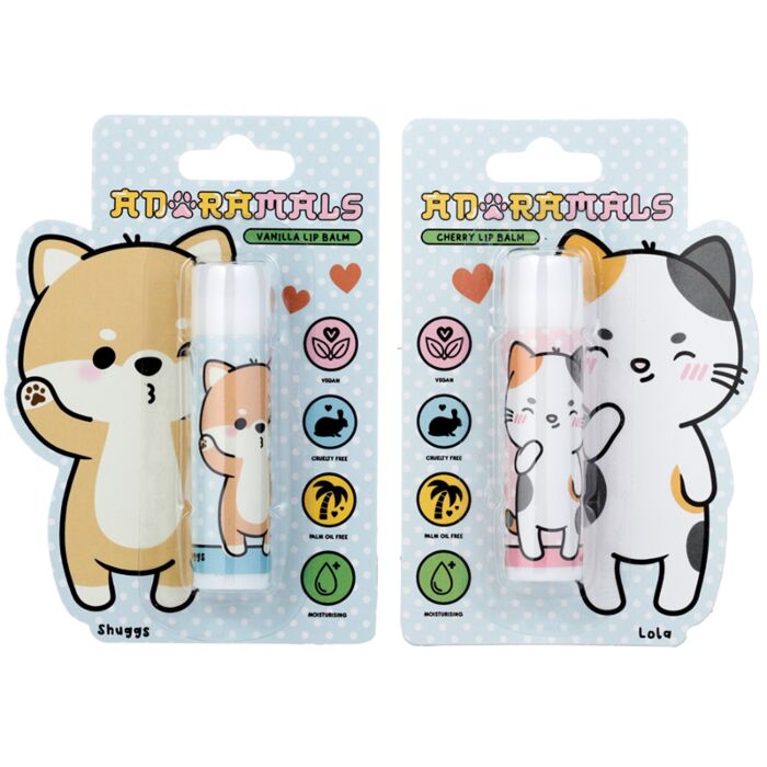 Kat & Shiba Inu Adoramals Lipbalsem Stick - Kersen Vanille