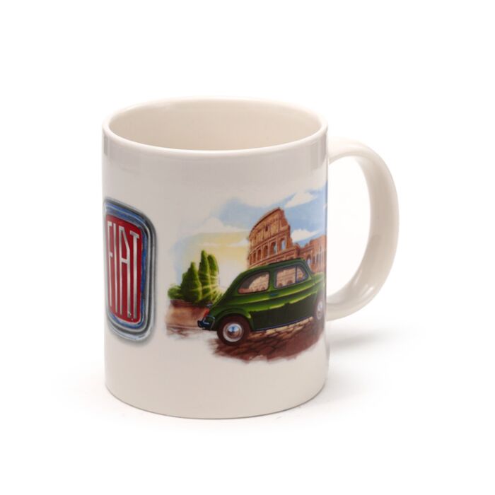 Fiat 500 Rome & Riviera Porselein Mok