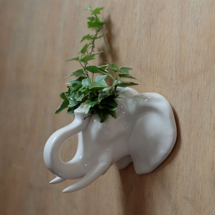 Keramiek Olifant Hoofd Wanddecoratie Bloempot Binnen