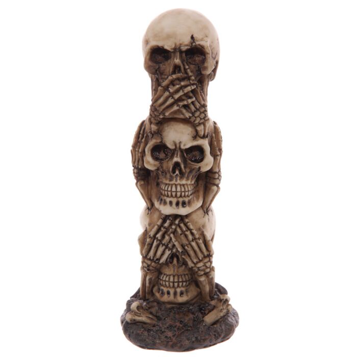 Hoor geen kwaad Schedel Totem Woonaccessoire