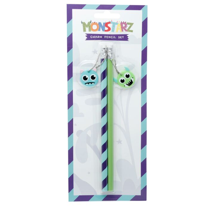 Set van 2  PVC Bedeltjes Potlood - Monstarz Monster