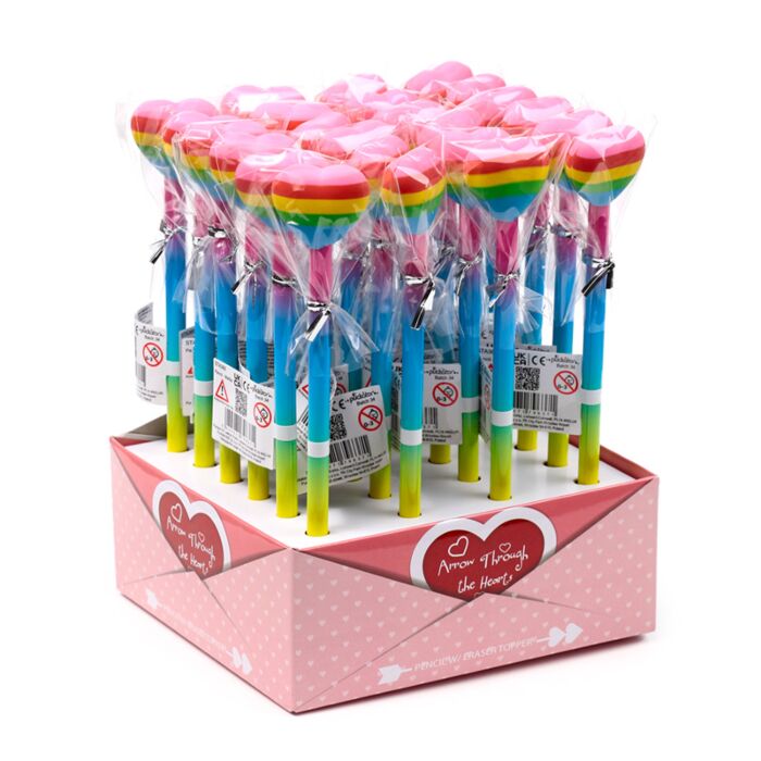 Regenboog Hart  - Gum Potlood