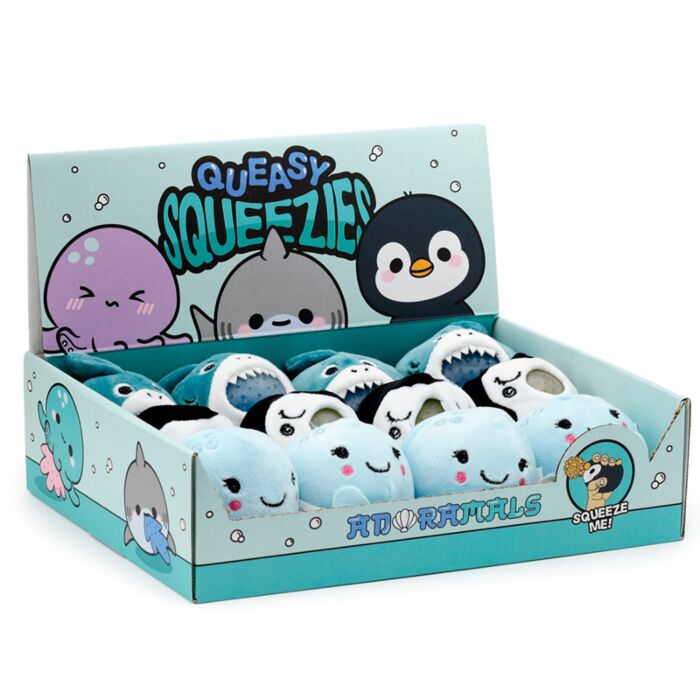 Queasy Squeezies Adoramals Zeehond Octopus Haai Pinguïn Knijp Speelgoed