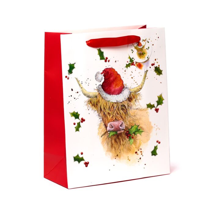 Jan Pashley Kerstmis Highland Coo Cadeautasje L