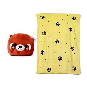 Blankeazzz Adoramals Ru de Rode Panda 2-in-1 Knuffel & Reisdeken