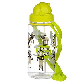 Shaun het Schaap Duurzame BPA-vrij 450ml  Kinder Waterfles Rietje 