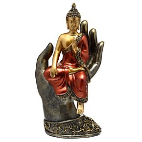 Goud en Rood Thaise Boeddha zittend in hand