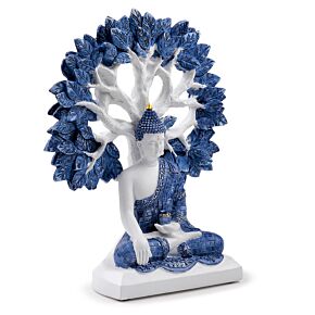 Wit & Blauw Thaise Boeddha Tree of Life