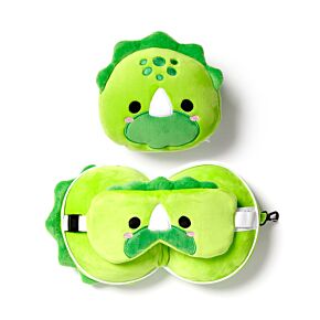 Relaxeazzz Dinosaurus Rond Reiskussen & Slaapmasker