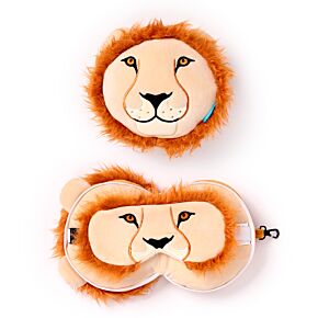 Relaxeazzz Leeuw Rond Reiskussen & Slaapmasker