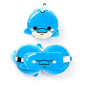 Relaxeazzz Adoramals Blu de Dolfijn Rond Reiskussen & Slaapmasker