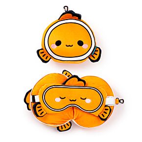 Relaxeazzz Adoramals Finley de Clownsvis Rond Reiskussen & Slaapmasker
