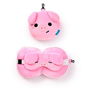 Relaxeazzz Adoramals Oliver het Varken Rond Reiskussen & Slaapmasker