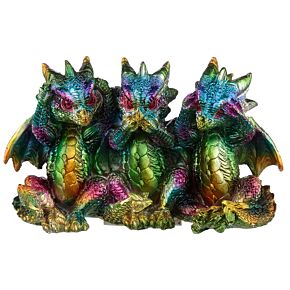 Regenboog Draak Metallic Horen Zien Zwijgen