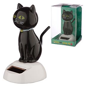 Geluk Zwarte Kat Zonnecel Solar Pal Figuur