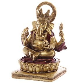 Goud & Rood Ganesh Beeld 14cm
