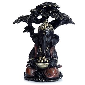 Zwart & Goud Ganesh zittend onder boom