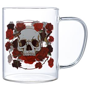 Schedel & Rozen Glazen Thee Mok