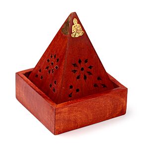 Mango Hout Piramide Wierookhouder Kegels Boeddha