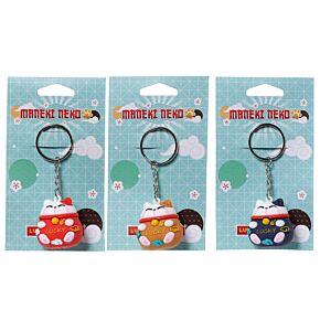Maneki Neko Gelukskat 3D PVC Sleutelhanger