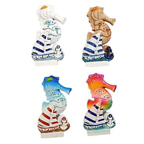 Zee & Strand Souvenir Magneet Zeepaard Zeilboot Ankers