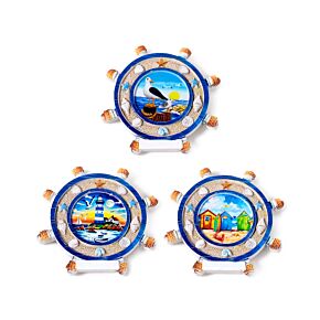 Zee & Strand Souvenir Magneet Scheepswiel Zeegezichten
