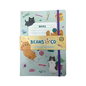 Beans & Co Katten Gerecycled A5 Gelinieerd Notitieboekje