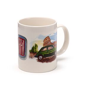 Fiat 500 Rome & Riviera Porselein Mok
