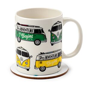 VW  T1 Volkswagen Busje Porselein Mok & Onderzetter