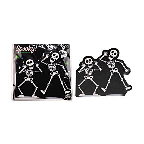 Halloween Geraamte Pak van 12 3-laags papieren feestservetten