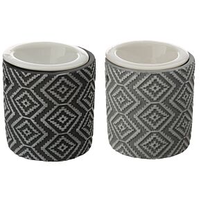 Eden Grijs Patroon Beton Geurbrander Keramiek Schaaltje