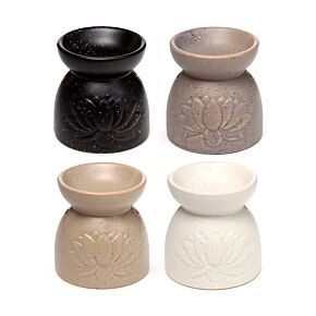 Eden Steen Effect Relief Lotus Keramiek Olie- en Wax Geurbrander