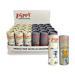 Pippi Langkous Tekenkoker 12 kleurpotloden