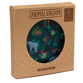 Dierenrijk Set van 4 Duurzame RPET Picknick Borden