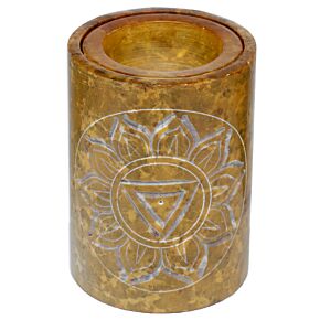 Gele Zeepsteen Gesneden Chakra Geurbrander
