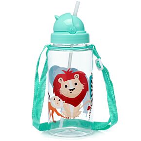 Ecozen Kinder Waterfles 450ml Flip Straw Zooniverse