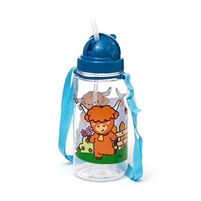 Ecozen Kinder Waterfles 450ml Flip Straw Adoramals Highland Koe