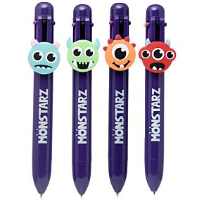Monstarz Monster Meerkleurige Pen (6 kleuren) met bedeltje