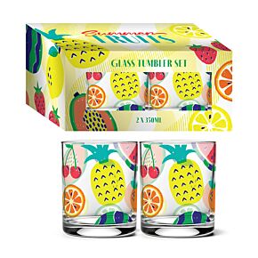 Zomer Fruit Set 2 glazen Drinkglazen 350ml