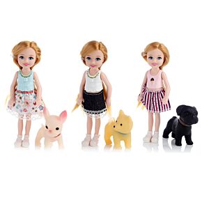 Sally Aankleed Pop met Hond & accessoires