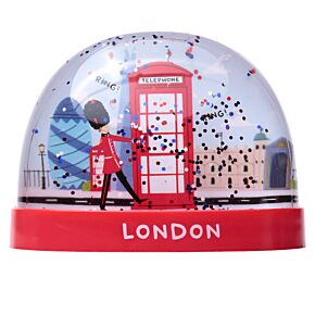 Londen Souvenir Rode Telefooncel & Koninklijke Wachter Sneeuwbol L