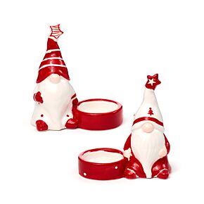 Keramiek Kerst Gnoom Waxinelichthouder