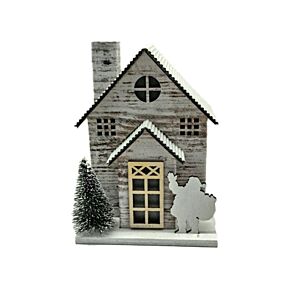 Zilverberk Kerstmis Huis LED Decoratie