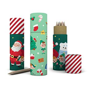 Jingle Kerstmis Tekenkoker 12 kleurpotloden