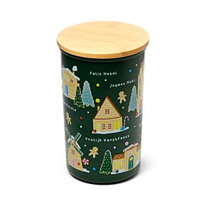 Kerstmis Kerstdorp Baker Street RPET & Bamboe Voorraadpot