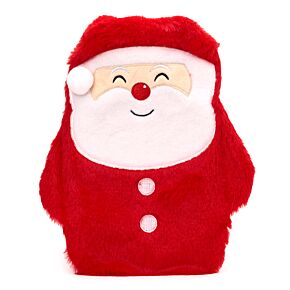 Kerstman Warmwaterkruik650ml pluche hoes