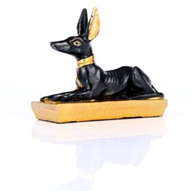 Egypte - Zwart & Goud Anubis Achteroverleunend