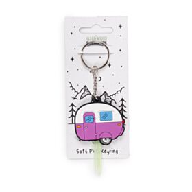 Home is Where You Park It Caravan PVC Sleutellabel Sleutelhanger